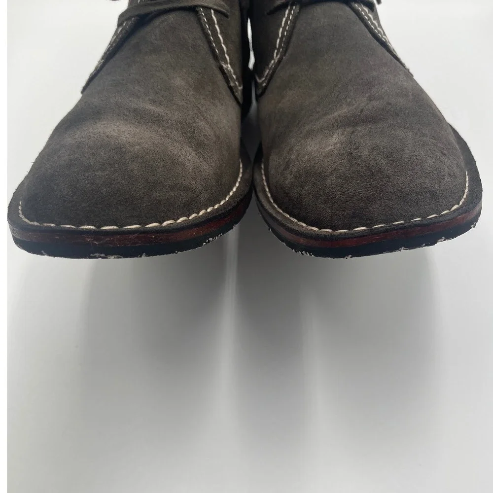 John Varvatos Gray Suede Chukka Boots Mens 13 Premium Leather Lace Up